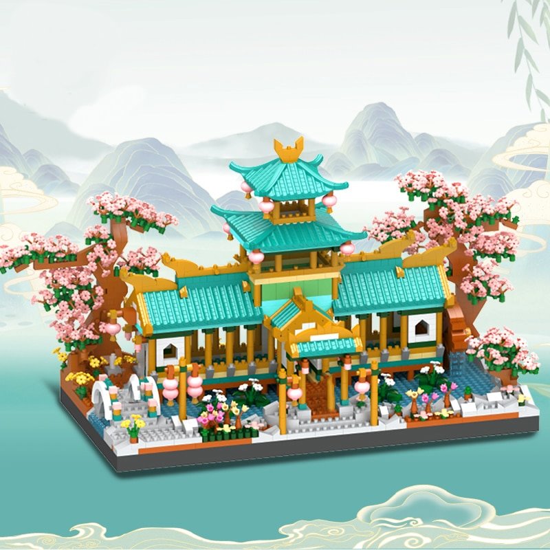 Japanese Sakura Palace Shrine Nano Building Blocks - Kawaiies - Adorable - Cute - Plushies - Plush - Kawaii