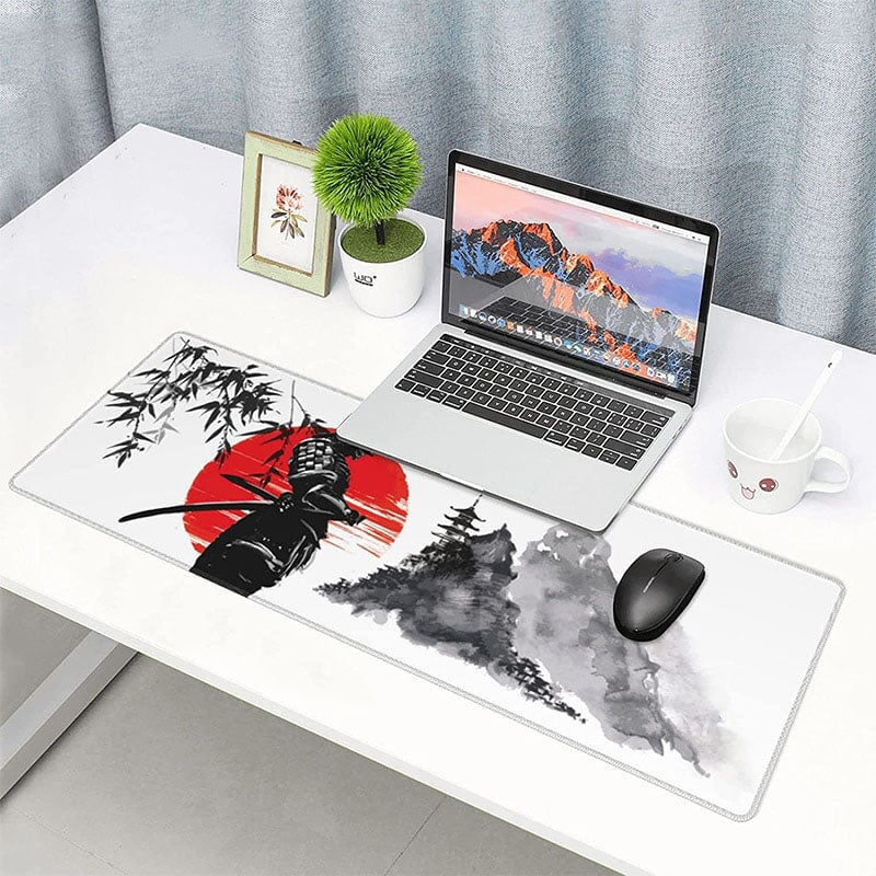 kawaiies-softtoys-plushies-kawaii-plush-Japanese Samurai Blood Red Sun & Mountains Large Mouse Pad Memo Pads 60 x 30cm 