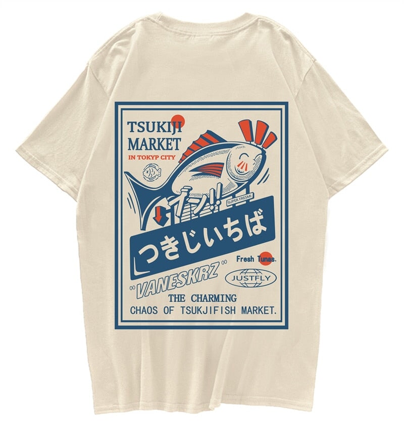 Japanese Tokyo Tsukiji Fish Market Unisex Tee - Kawaiies - Adorable - Cute - Plushies - Plush - Kawaii