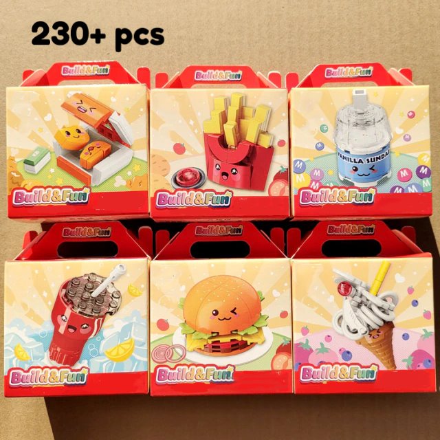 Juicy Burger Meal with Yummy Sweet Dessert Micro Sets - Kawaiies - Adorable - Cute - Plushies - Plush - Kawaii