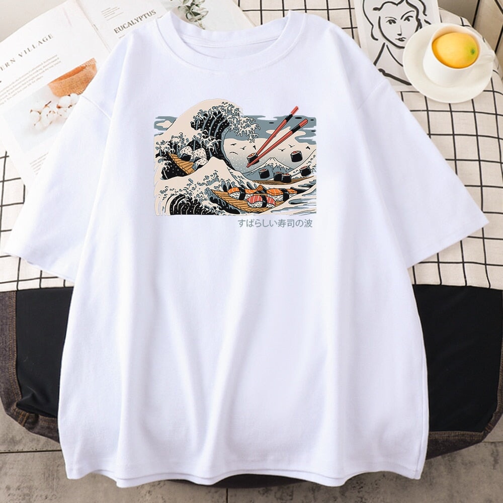 Kanagawa Wave of Sushi Unisex Cotton Tee - Kawaiies - Adorable - Cute - Plushies - Plush - Kawaii