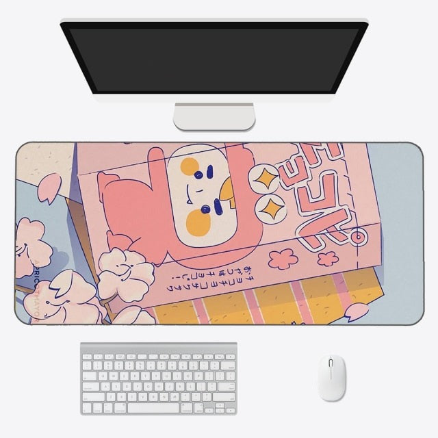 Kawaii Anime Aesthetics Large Mouse Pad - Kawaiies - Adorable - Cute - Plushies - Plush - Kawaii