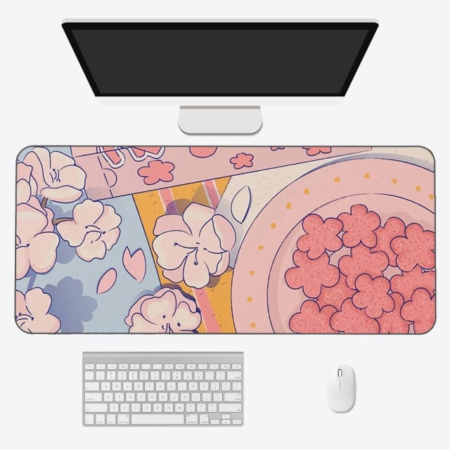 Kawaii Anime Aesthetics Large Mouse Pad - Kawaiies - Adorable - Cute - Plushies - Plush - Kawaii