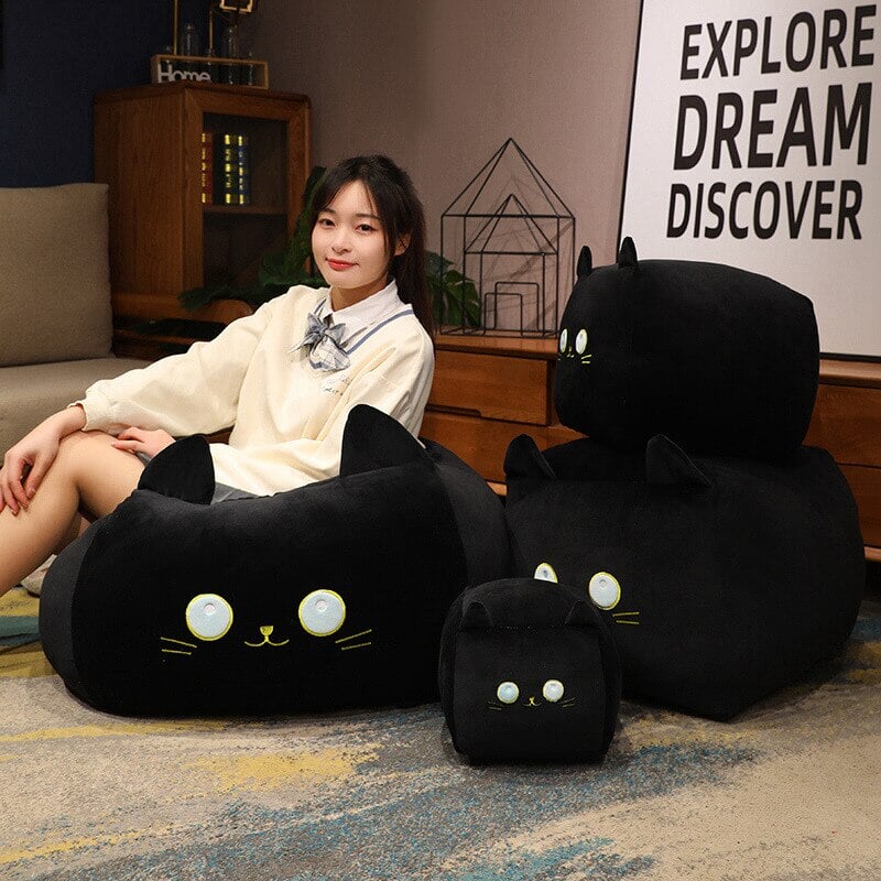 Kawaii Black White Cube Cat Plushies - Kawaiies - Adorable - Cute - Plushies - Plush - Kawaii