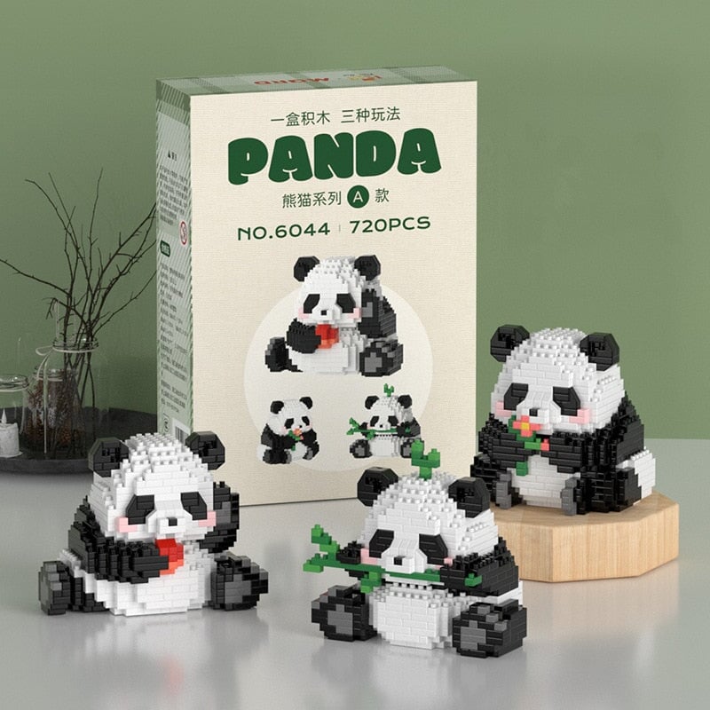 Kawaii Chubby Panda 3-in-1 Nano Building Block Collection - Kawaiies - Adorable - Cute - Plushies - Plush - Kawaii