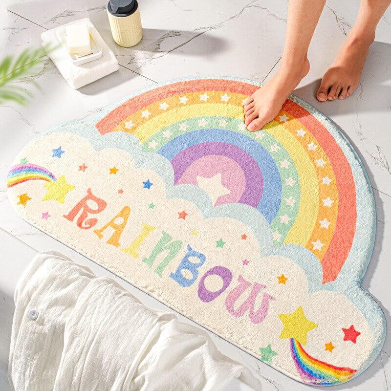 Kawaii Cloudy Rainbow Non-Slip Bath Mat - Kawaiies - Adorable - Cute - Plushies - Plush - Kawaii