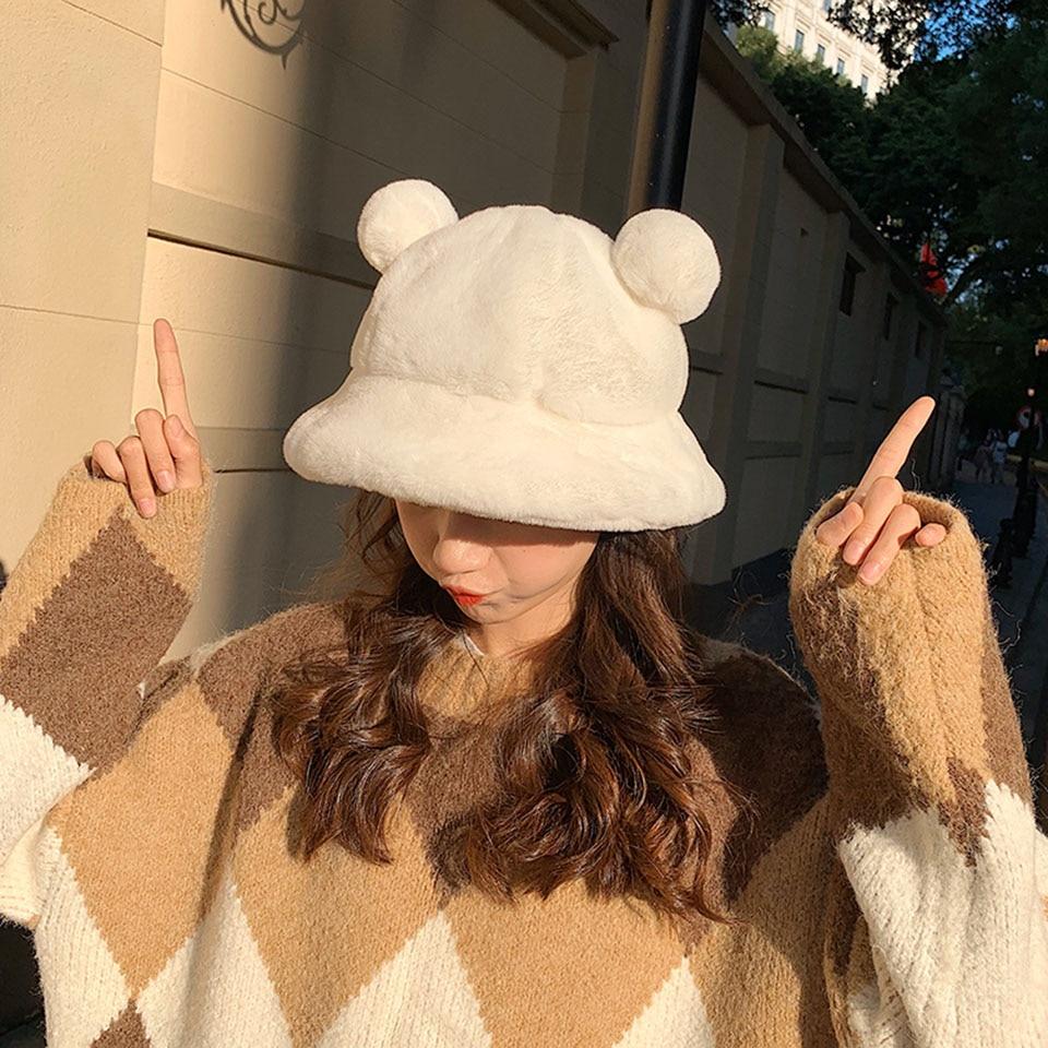 Kawaii Faux Fur Bear Bucket Hat - Kawaiies - Adorable - Cute - Plushies - Plush - Kawaii