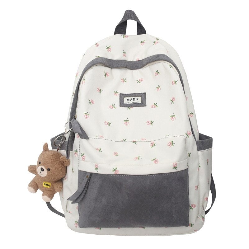 Kawaii Floral Two-tone Backpack - Kawaiies - Adorable - Cute - Plushies - Plush - Kawaii