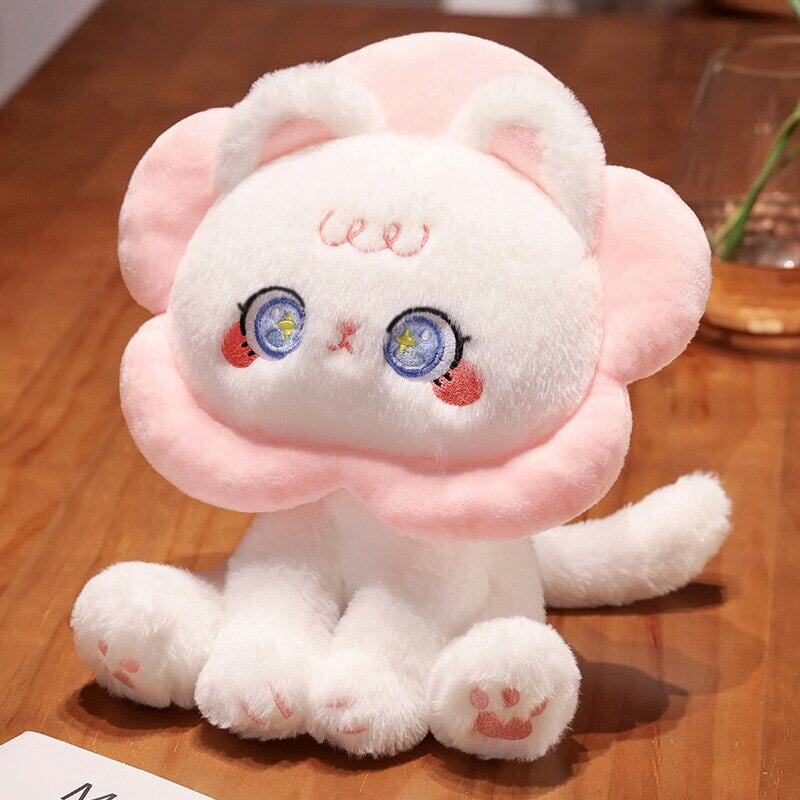 kawaiies-softtoys-plushies-kawaii-plush-Kawaii Flower Black White Cat Plushies | NEW Soft toy White 