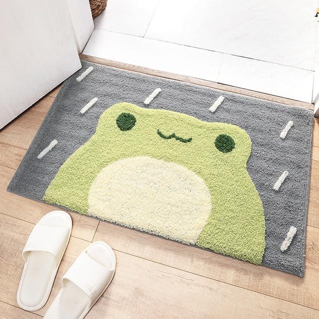 Kawaii Green Smiling Frog Bathroom Mat - Kawaiies - Adorable - Cute - Plushies - Plush - Kawaii