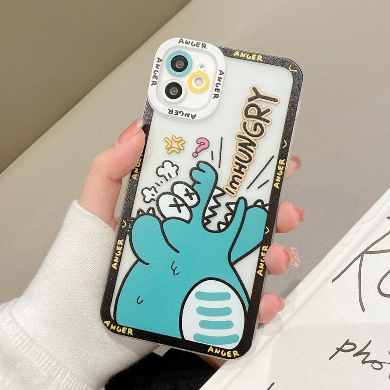 Kawaii Hangry Dinosaur iPhone Case - Kawaiies - Adorable - Cute - Plushies - Plush - Kawaii