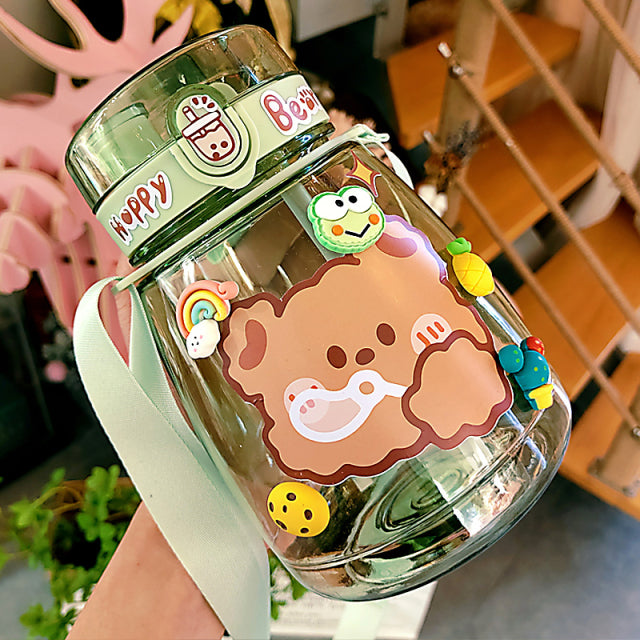 Kawaii Jumbo Bear & Bunny Bottle Flask with Strap - Kawaiies - Adorable - Cute - Plushies - Plush - Kawaii