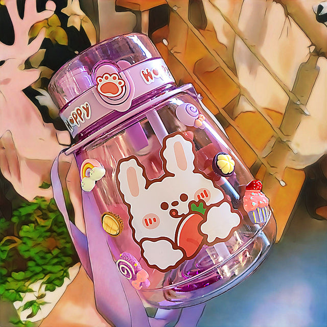 Kawaii Jumbo Bear & Bunny Bottle Flask with Strap - Kawaiies - Adorable - Cute - Plushies - Plush - Kawaii