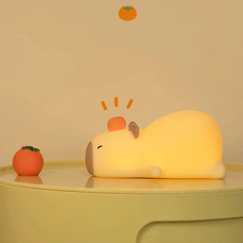 kawaiies-softtoys-plushies-kawaii-plush-Kawaii Laying Capybara LED Night Light Home Decor Warm Light 