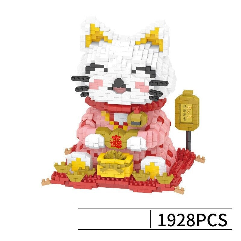 kawaiies-softtoys-plushies-kawaii-plush-Kawaii Lucky Fortune Cat Nano Building Sets Build it Gold (1928pcs) 