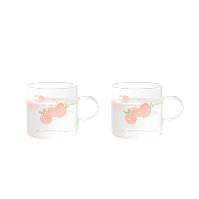 Kawaii Peach Glass Kettle and Cups Set - Kawaiies - Adorable - Cute - Plushies - Plush - Kawaii