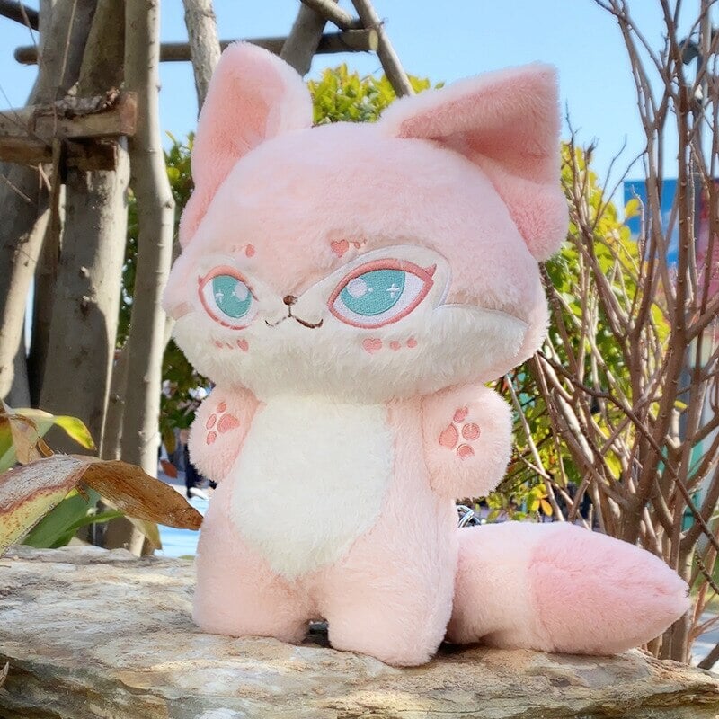 kawaiies-softtoys-plushies-kawaii-plush-Kawaii Sleek Fox Plushie | NEW Soft toy Pink 