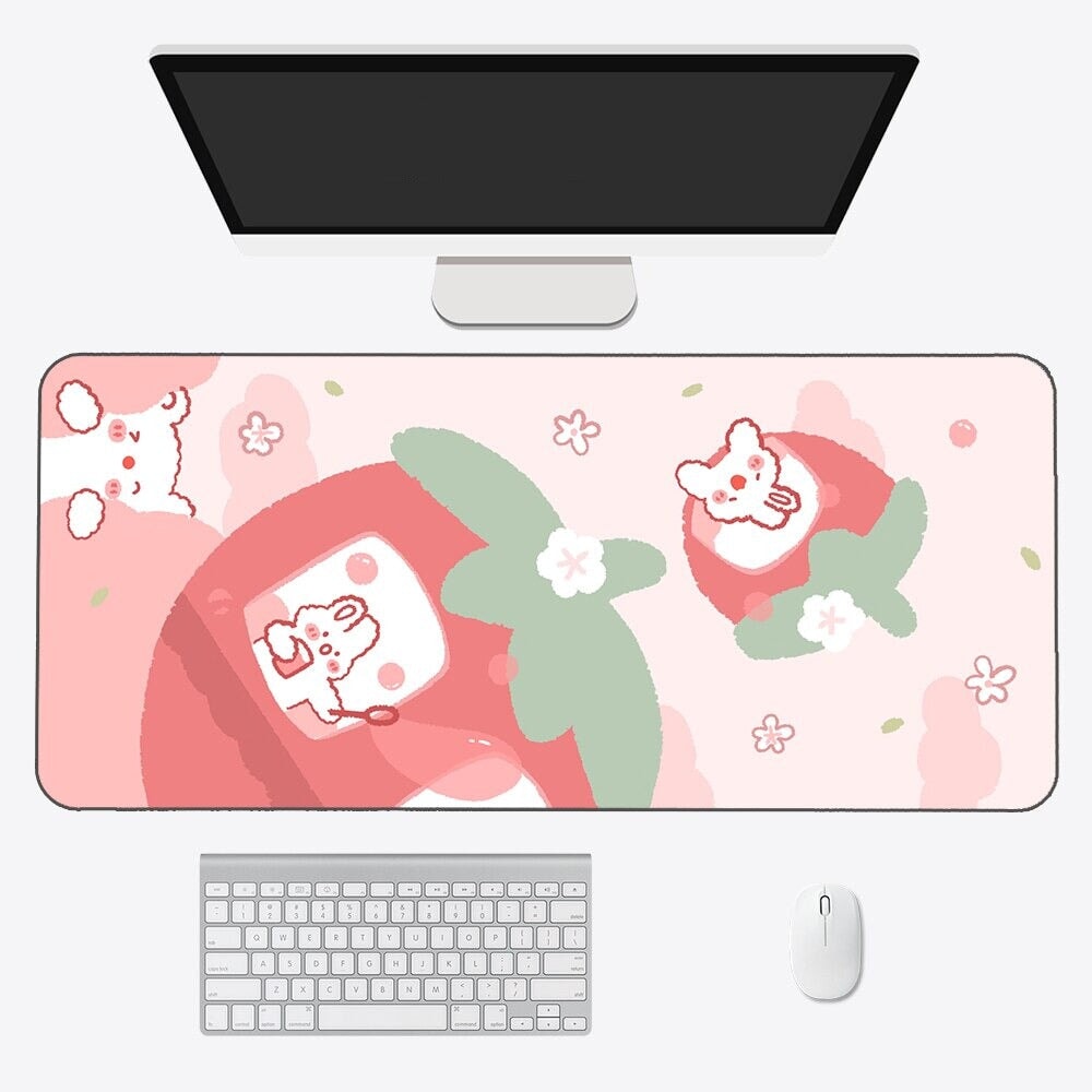 Kawaii Strawberry Long Mouse Pad Collection - Kawaiies - Adorable - Cute - Plushies - Plush - Kawaii