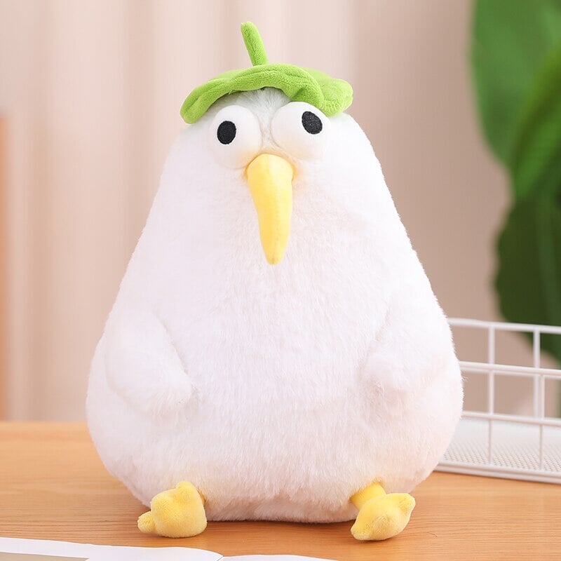 kawaiies-softtoys-plushies-kawaii-plush-Kawaii White Kiwi Bird Plushie | NEW Soft toy Hat 10in / 25cm 