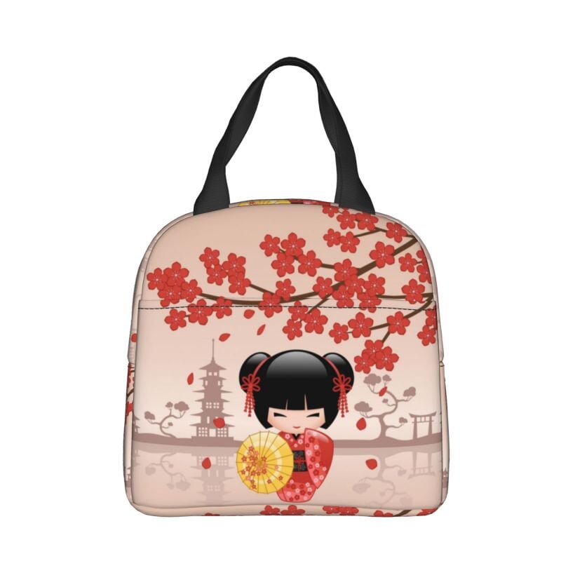 kawaiies-softtoys-plushies-kawaii-plush-Kokeshi Doll Sakura Lunch Bag Bag 