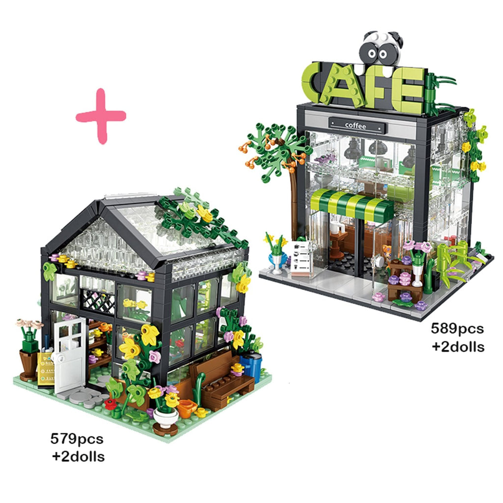 Light up Flower Cafe Shops Building Set Collection - Kawaiies - Adorable - Cute - Plushies - Plush - Kawaii