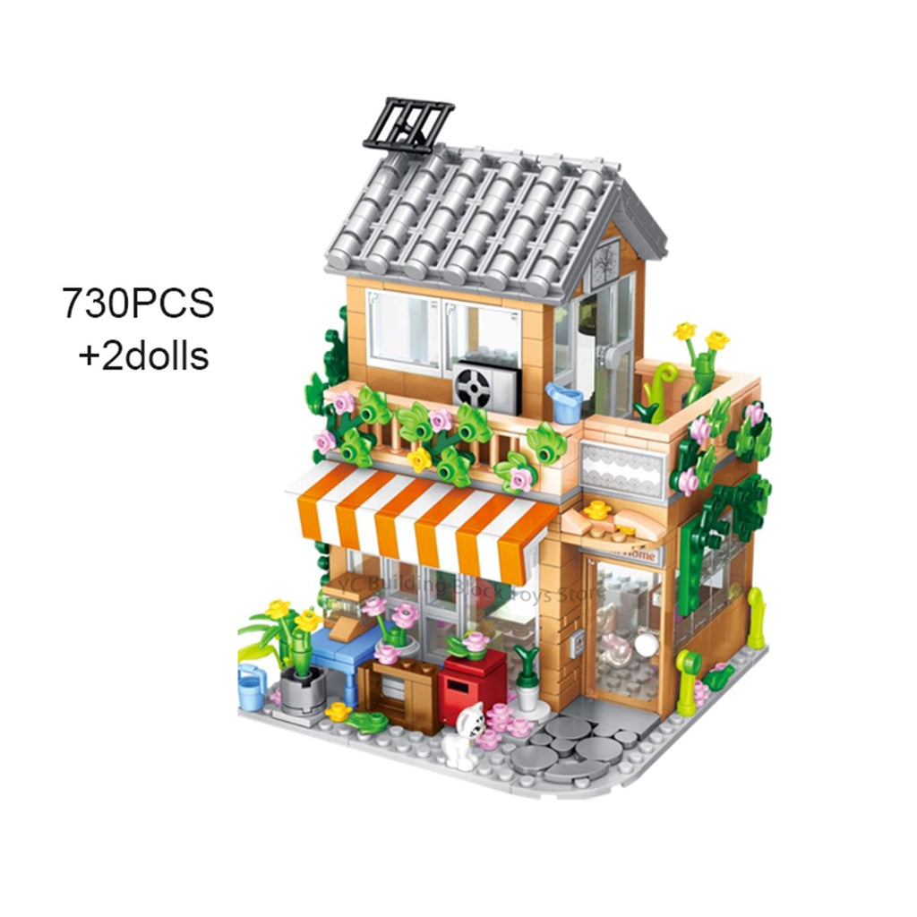 Light up Flower Cafe Shops Building Set Collection - Kawaiies - Adorable - Cute - Plushies - Plush - Kawaii