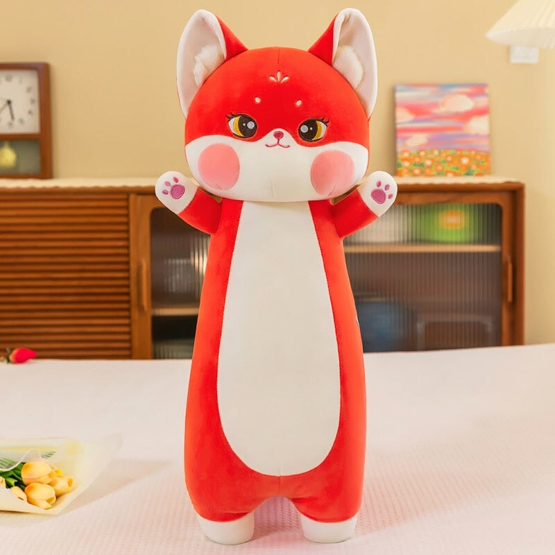 Long Cuddly Sakura Fox Family Plushie - Kawaiies - Adorable - Cute - Plushies - Plush - Kawaii