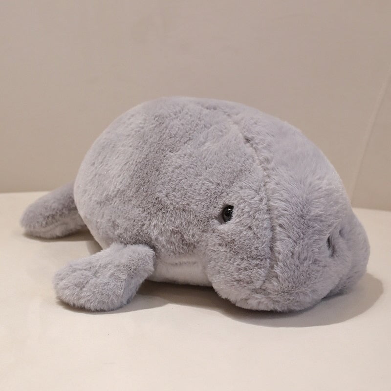 kawaiies-softtoys-plushies-kawaii-plush-Milo the Fluffy White Manatee Plush | NEW Soft toy Light Grey 40cm 