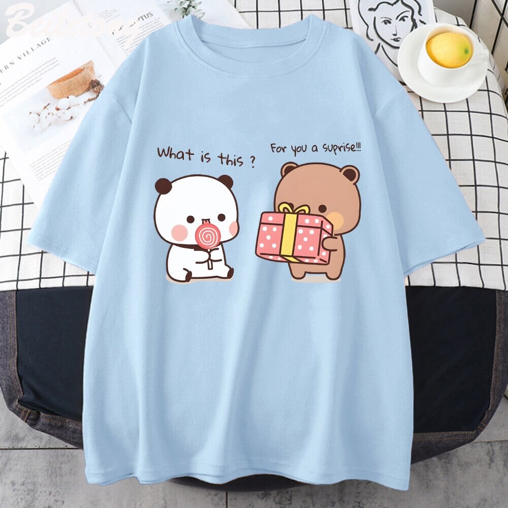 kawaiies-softtoys-plushies-kawaii-plush-Mocha and Tofu Panda Bear Surprise Tee Apparel Blue XS 