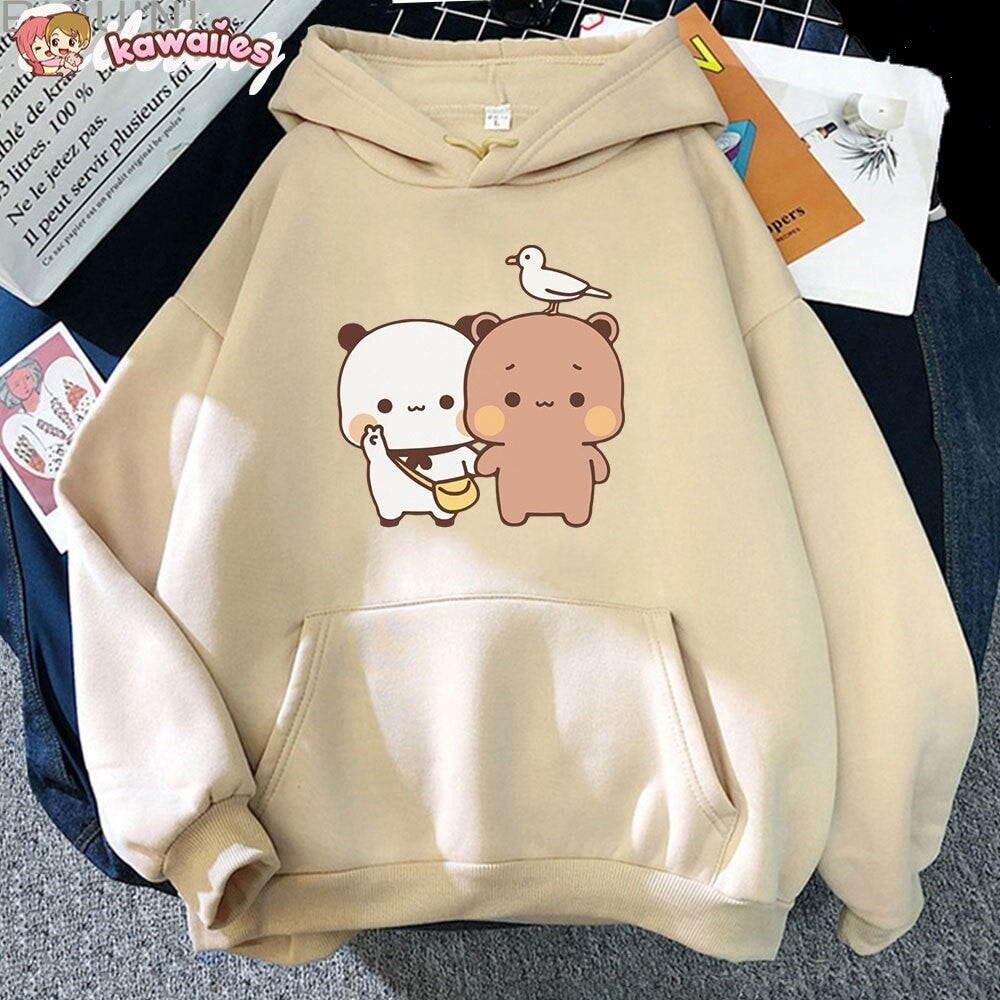 kawaiies-softtoys-plushies-kawaii-plush-Mocha & Tofu Bears Seagull Friend Unisex Hoodie Hoodies Cream XS 