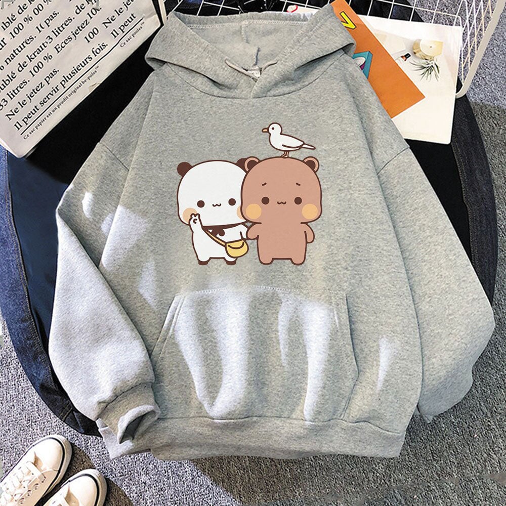 kawaiies-softtoys-plushies-kawaii-plush-Mocha & Tofu Bears Seagull Friend Unisex Hoodie Hoodies Gray XS 