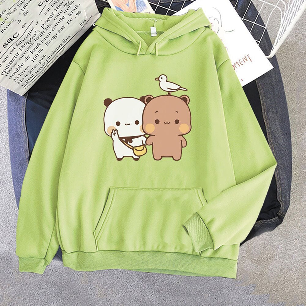 kawaiies-softtoys-plushies-kawaii-plush-Mocha & Tofu Bears Seagull Friend Unisex Hoodie Hoodies Lime XS 