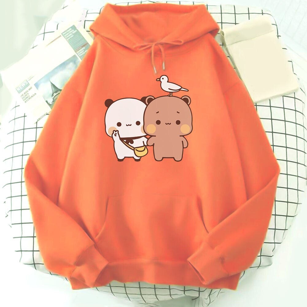 kawaiies-softtoys-plushies-kawaii-plush-Mocha & Tofu Bears Seagull Friend Unisex Hoodie Hoodies Orange XS 