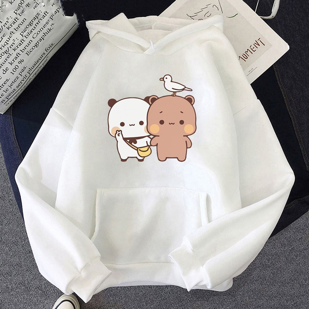 kawaiies-softtoys-plushies-kawaii-plush-Mocha & Tofu Bears Seagull Friend Unisex Hoodie Hoodies White XS 