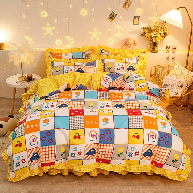 Mosaic Buildings Bedding Set - Kawaiies - Adorable - Cute - Plushies - Plush - Kawaii