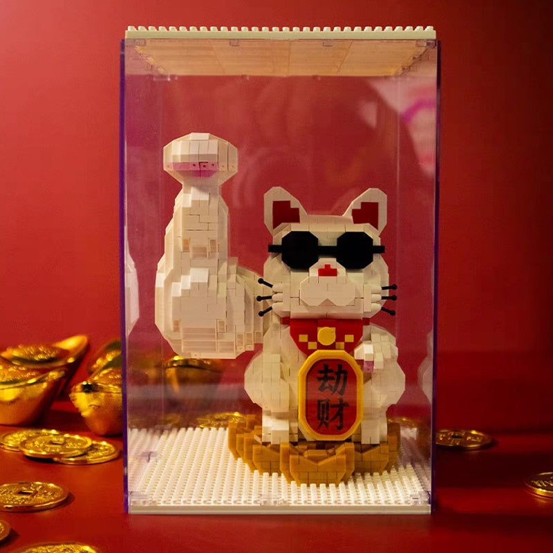 Muscle Lucky Cat & Kimono Outfit Nano Building Blocks - Kawaiies - Adorable - Cute - Plushies - Plush - Kawaii