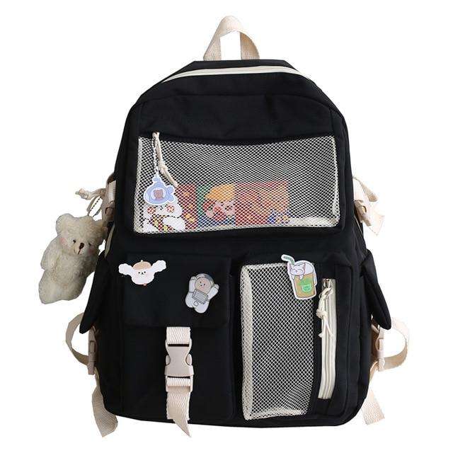 Nylon Study Besties Backpack - Kawaiies - Adorable - Cute - Plushies - Plush - Kawaii