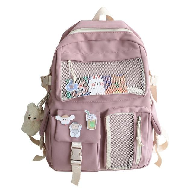 Nylon Study Besties Backpack - Kawaiies - Adorable - Cute - Plushies - Plush - Kawaii