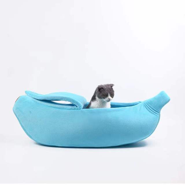 Pastel Banana Cat Dog Pet Bed House - Kawaiies - Adorable - Cute - Plushies - Plush - Kawaii