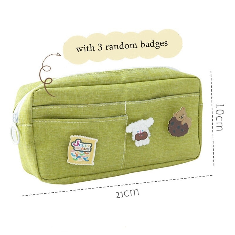 Pastel Pink Purple Green Blue Canvas Pencil Case - Kawaiies - Adorable - Cute - Plushies - Plush - Kawaii