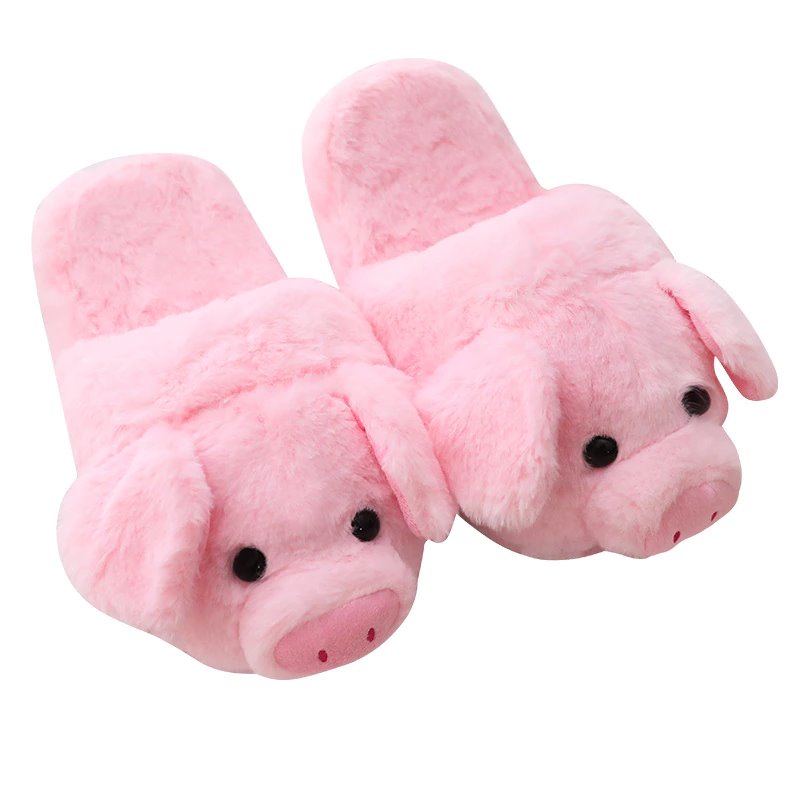 Pink Piggy Plush Slippers - Kawaiies - Adorable - Cute - Plushies - Plush - Kawaii