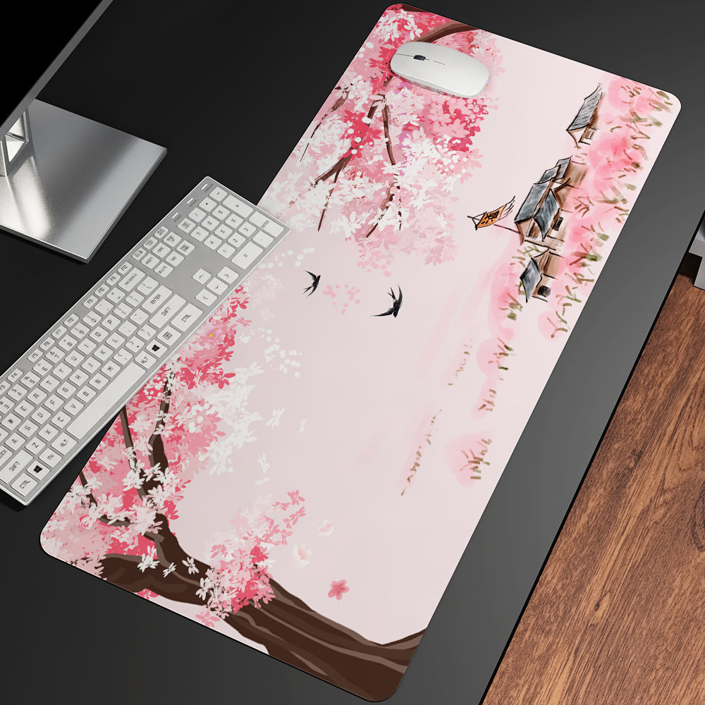 Pink Sakura Japanese Shrine Mountains Large Mouse Pad Collection - Kawaiies - Adorable - Cute - Plushies - Plush - Kawaii