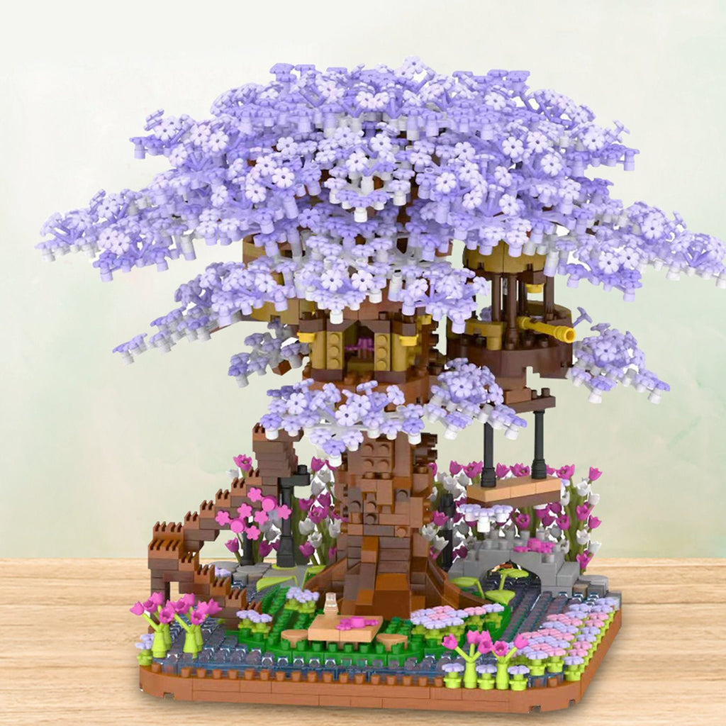 Purple Sakura Tree House Nano Building Set - Kawaiies - Adorable - Cute - Plushies - Plush - Kawaii