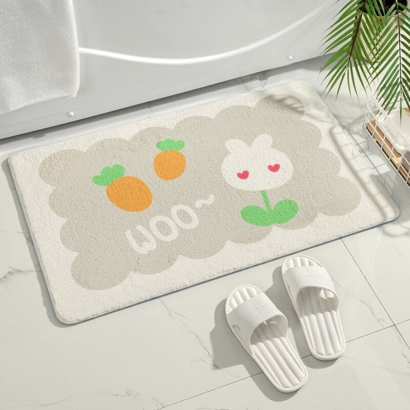 Rectangle Kawaii Floral Non-Slip Bathroom Mat - Kawaiies - Adorable - Cute - Plushies - Plush - Kawaii