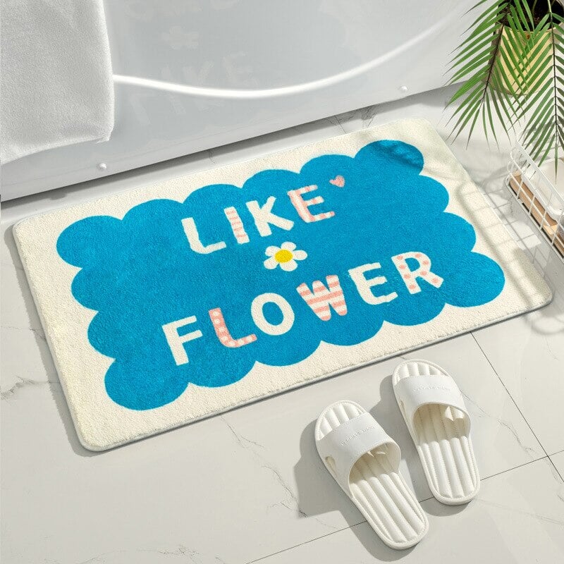 Rectangle Kawaii Floral Non-Slip Bathroom Mat - Kawaiies - Adorable - Cute - Plushies - Plush - Kawaii