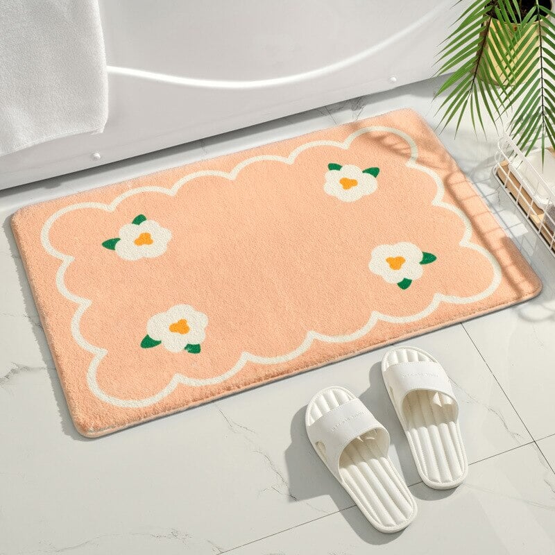 Rectangle Kawaii Floral Non-Slip Bathroom Mat - Kawaiies - Adorable - Cute - Plushies - Plush - Kawaii