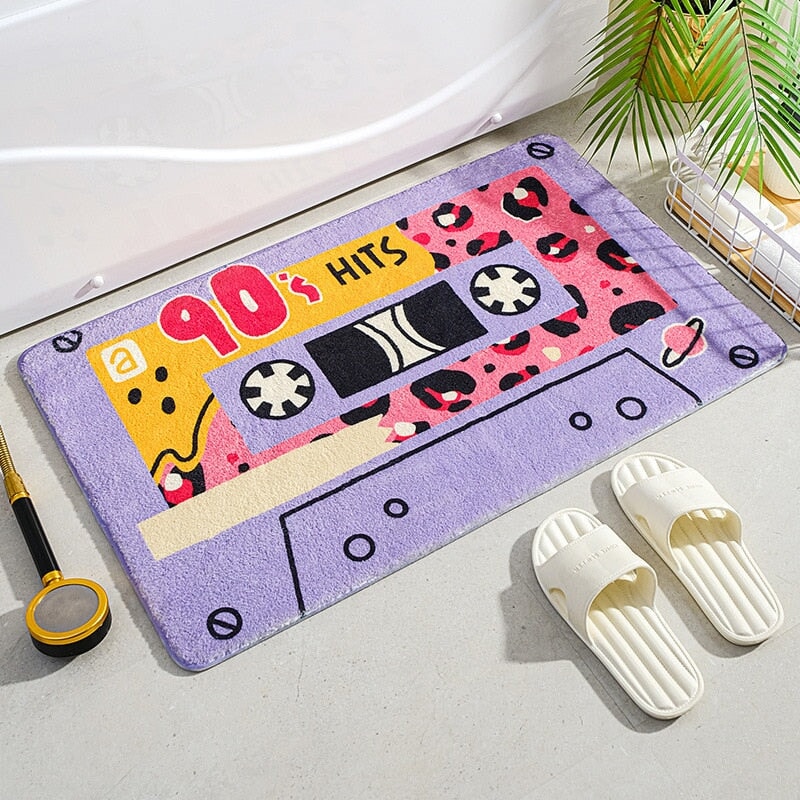 kawaiies-softtoys-plushies-kawaii-plush-Retro Classic Cassette Music Tape Soft Bath Mat | NEW Home Decor 40 x 60cm 90s Hits 