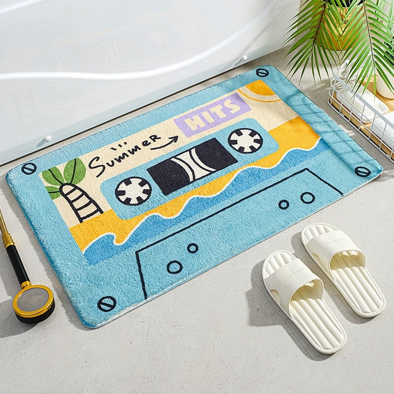 kawaiies-softtoys-plushies-kawaii-plush-Retro Classic Cassette Music Tape Soft Bath Mat | NEW Home Decor 40 x 60cm Hits 