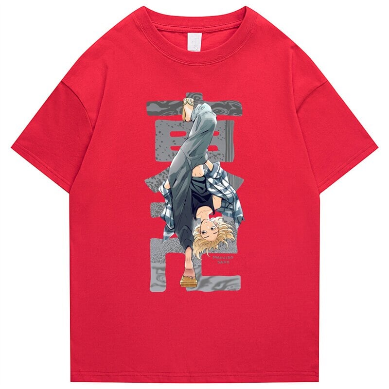 kawaiies-softtoys-plushies-kawaii-plush-Sano Manjiro East Manji Print Tee Tops Red S 