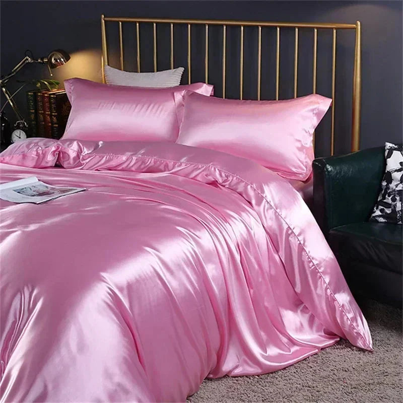 kawaiies-softtoys-plushies-kawaii-plush-Shades of Pink Mulberry Silk Bedding Set Bedding Sets Fuchsia Twin 